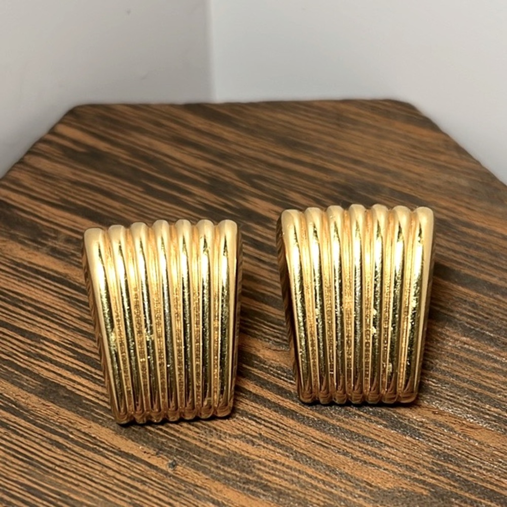 Rare and Vintage Monet Gold-Plated Clip-On Earrings